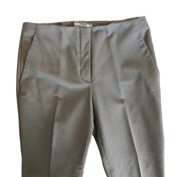 PRADA Cropped Trousers | Houndstooth Stretch Blend - Picture 2 of 12